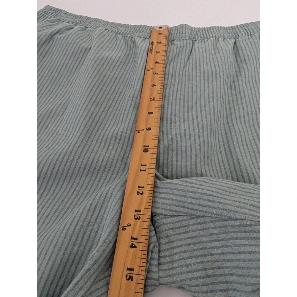 Columbia Linen Blend Shorts Men XXL Sage Green Striped 6in Inseam Fishing Summer